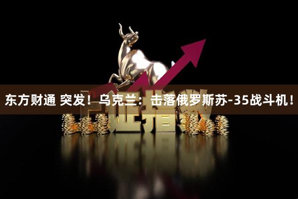 东方财通 突发！乌克兰：击落俄罗斯苏-35战斗机！