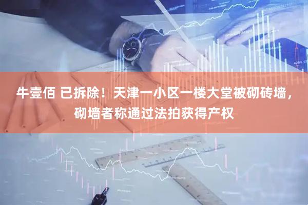 牛壹佰 已拆除！天津一小区一楼大堂被砌砖墙，砌墙者称通过法拍获得产权
